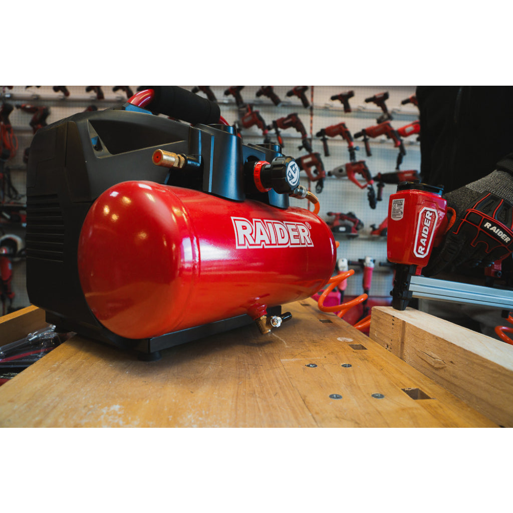 Raider R20 Compresor aer 40V cu butelie de 6L 98L/min 9bar SOLO RDP-J6AC20 R20 - O baterie, multe posibilitati!
