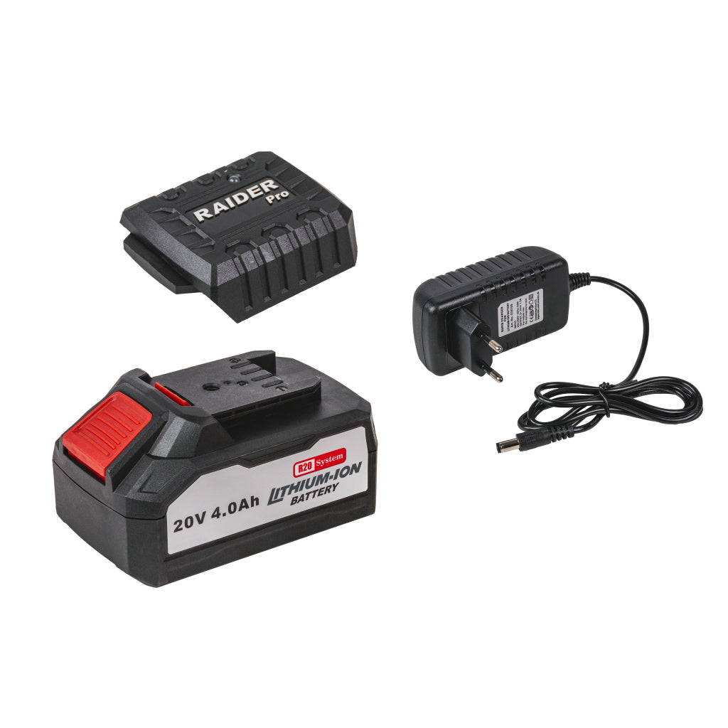 Raider R20 set masina de gaurit, cheie cu impact si pistol de silicon 2.0+4.0Ah+ Accesorii RDP-BXS10 R20 - O baterie, multe posibilitati!