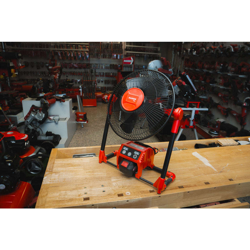 Raider R20 ventilator de lucu 20V si 230V 300 mm SOLO RDP-SWF20 R20 - O baterie, multe posibilitati!