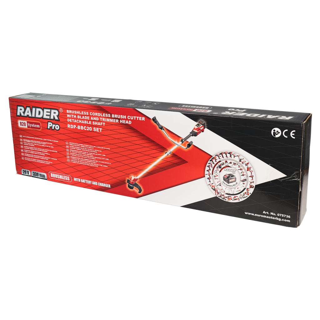Raider R20 Motocoasa electrica 20V 330mm 4.0Ah RDP-BBC20 R20 - O baterie, multe posibilitati!