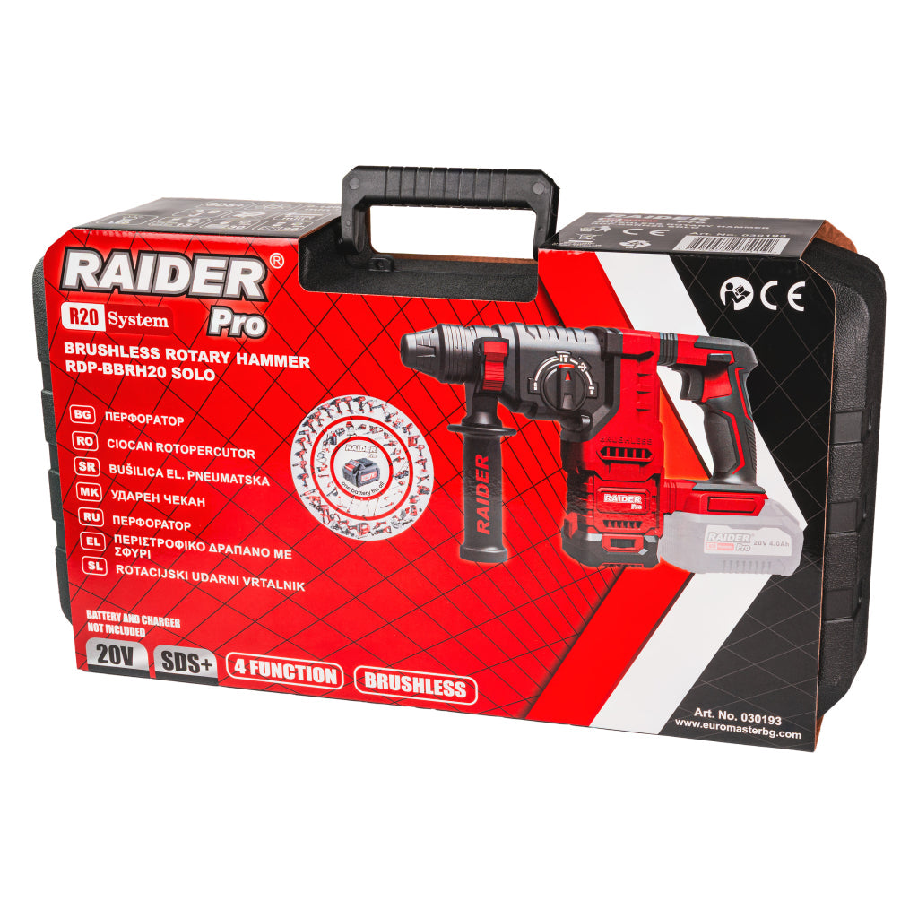 Raider R20 Ciocan rotopercutor SDS 20V SOLO 3J RDP-BBRH20 R20 - O baterie, multe posibilitati!