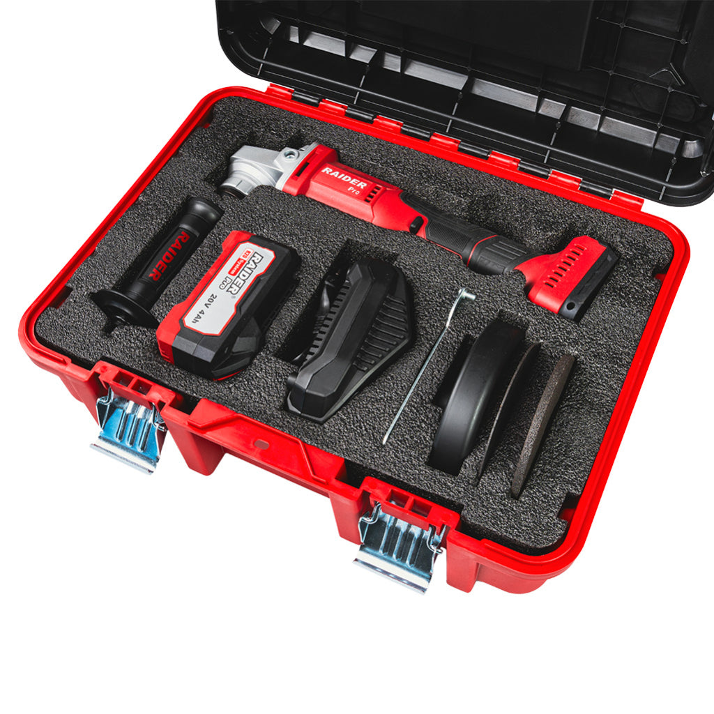 Raider R20 Polizor unghiular Ø125mm 20V 4.0Ah RDP-YAG20 R20 - O baterie, multe posibilitati!