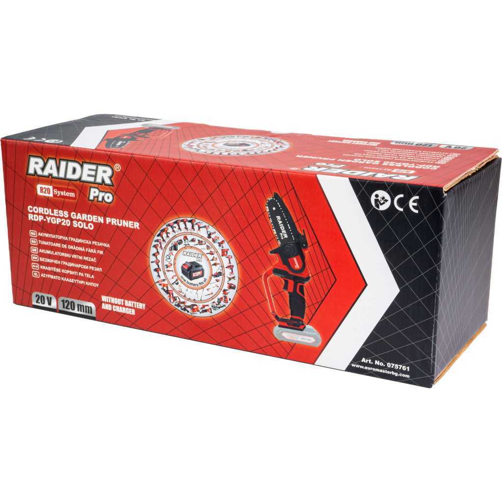 Raider R20 Fierastrau de gradina cu lant si lama 20V 120mm SOLO RDP-YGP20 R20 - O baterie, multe posibilitati!