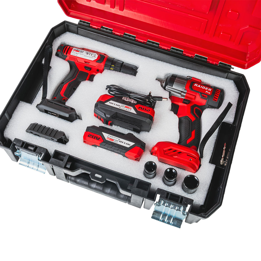 Raider R20 trusa bormasina si masina insurubat cu impact 1/2" 320Nm 2x2.0Ah RDP-PCDIW20 R20 - O baterie, multe posibilitati!