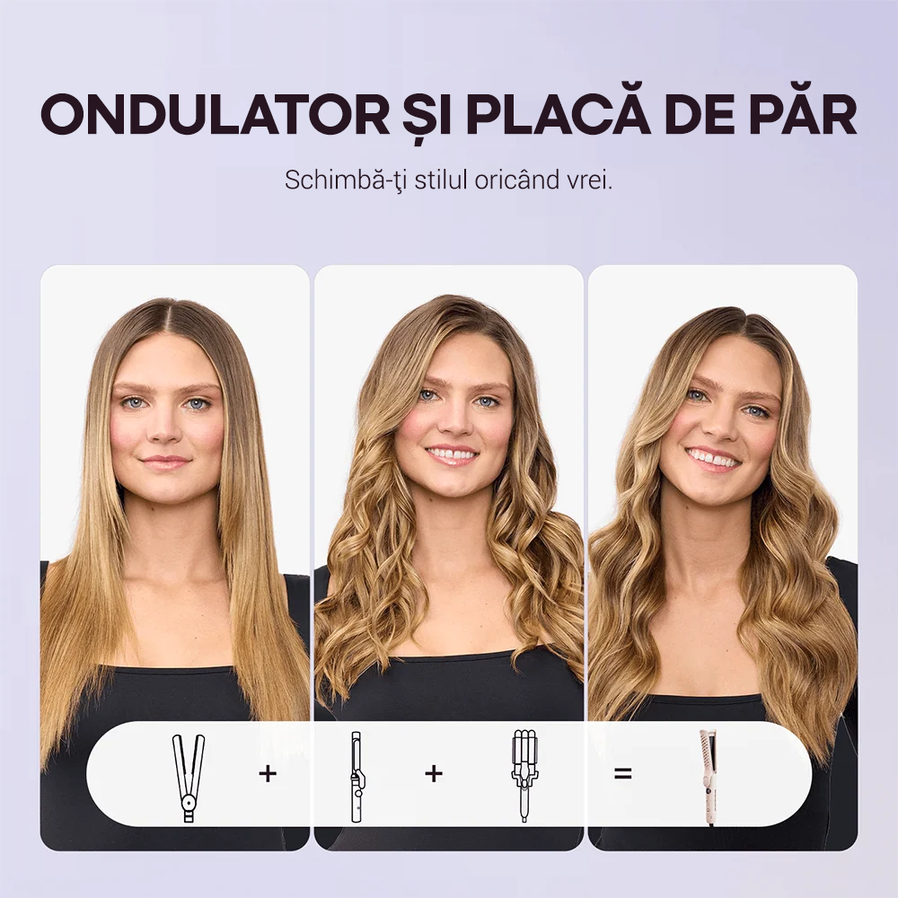 Aparat de ondulat și îndreptat Whirlwind Pro Wavytalk Aura Beauty