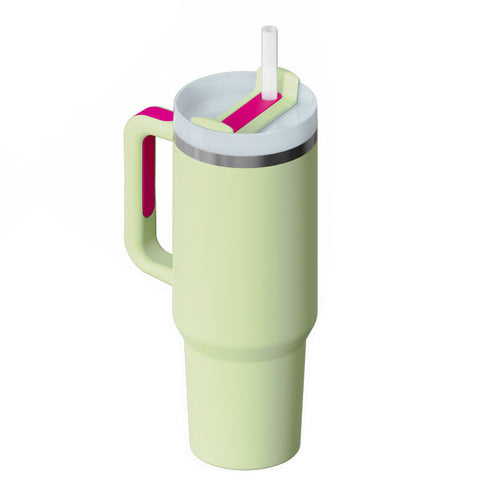 40 Oz Tumbler With Handle Straw Insulated, Stainless Steel Spill Proof - Cart2u.ro