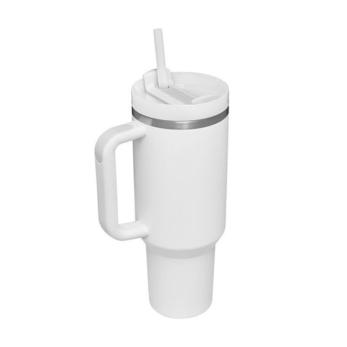 40 Oz Tumbler With Handle Straw Insulated, Stainless Steel Spill Proof - Cart2u.ro