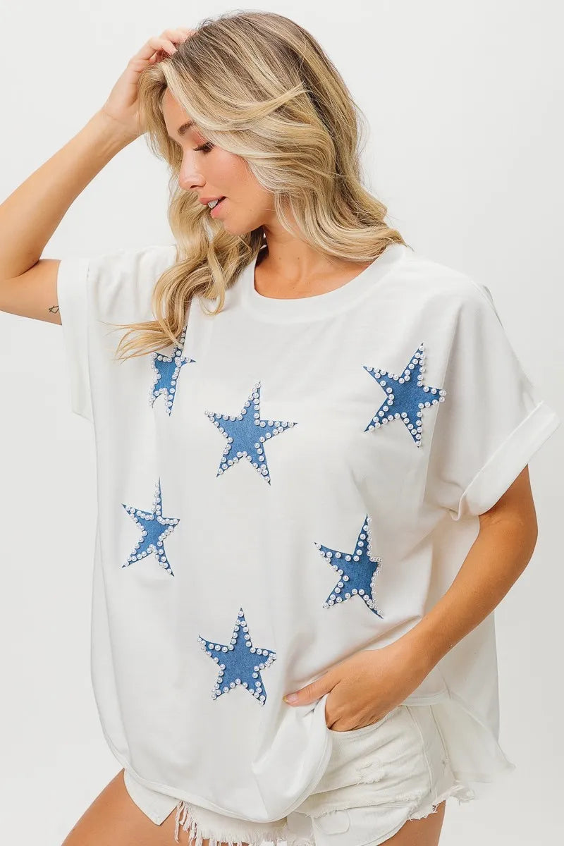 BiBi Fourth Of July Terry T-Shirt - Cart2u.ro