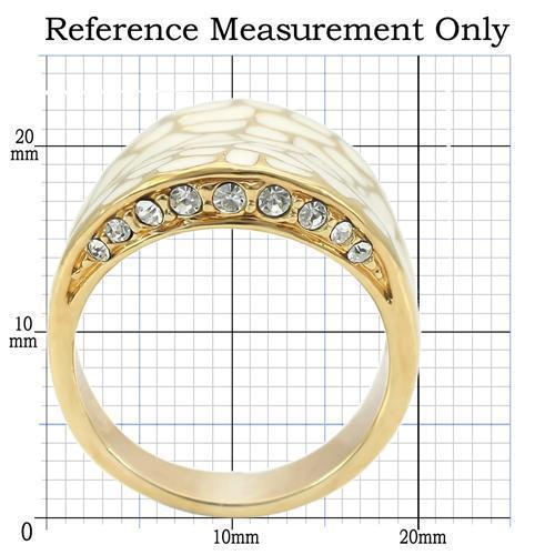 0W379 - Inel din alamă aurie cu cristal de calitate superioară transparent