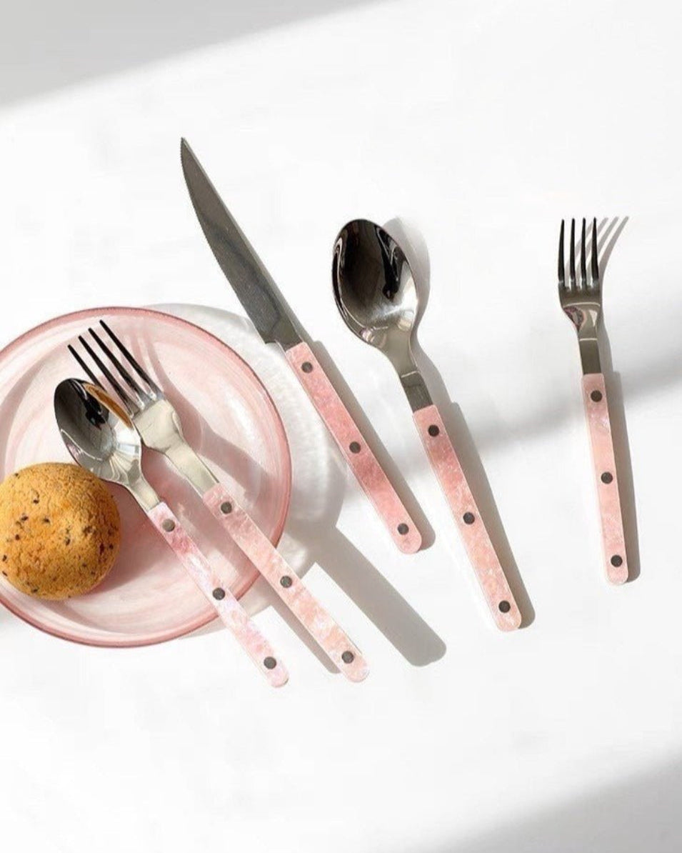 Set of 10 Sleek Modern Pinky Elegant Salt Lake Flatware Cutlery - Cart2u.ro