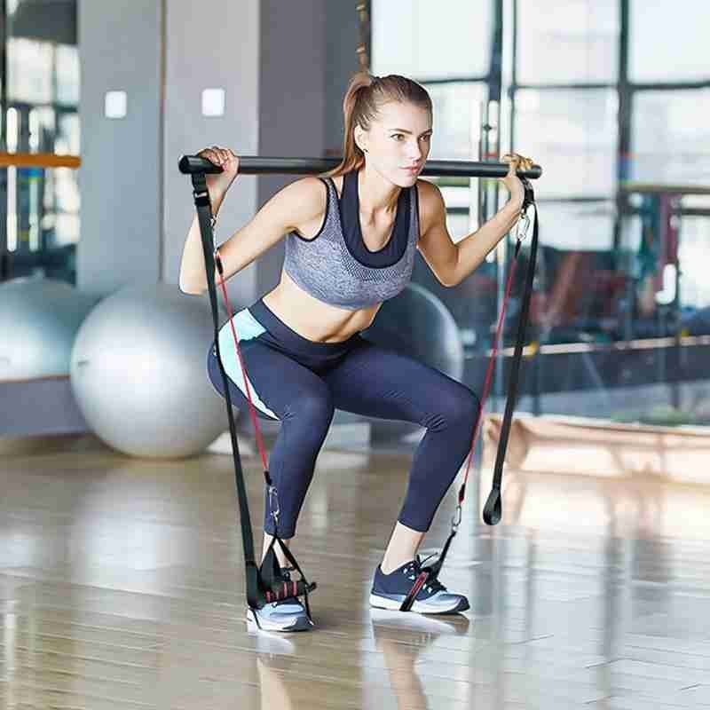 Pilates Bar Kit With Resistance Bands Portable Home Gym Workout - Cart2u.ro