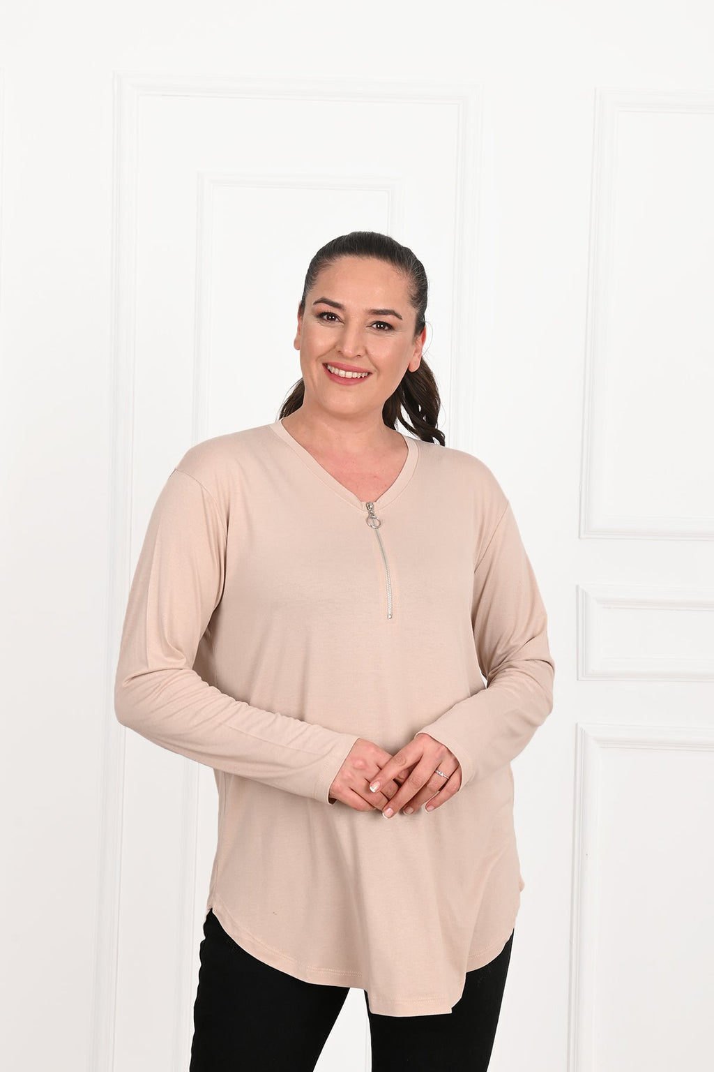 Bluza dama marimi mari cu fermoar 1387-23 BIGsize