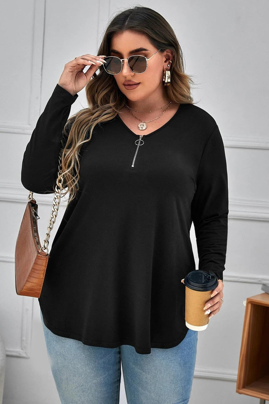 Bluza dama marimi mari cu fermoar 1387-23 BIGsize