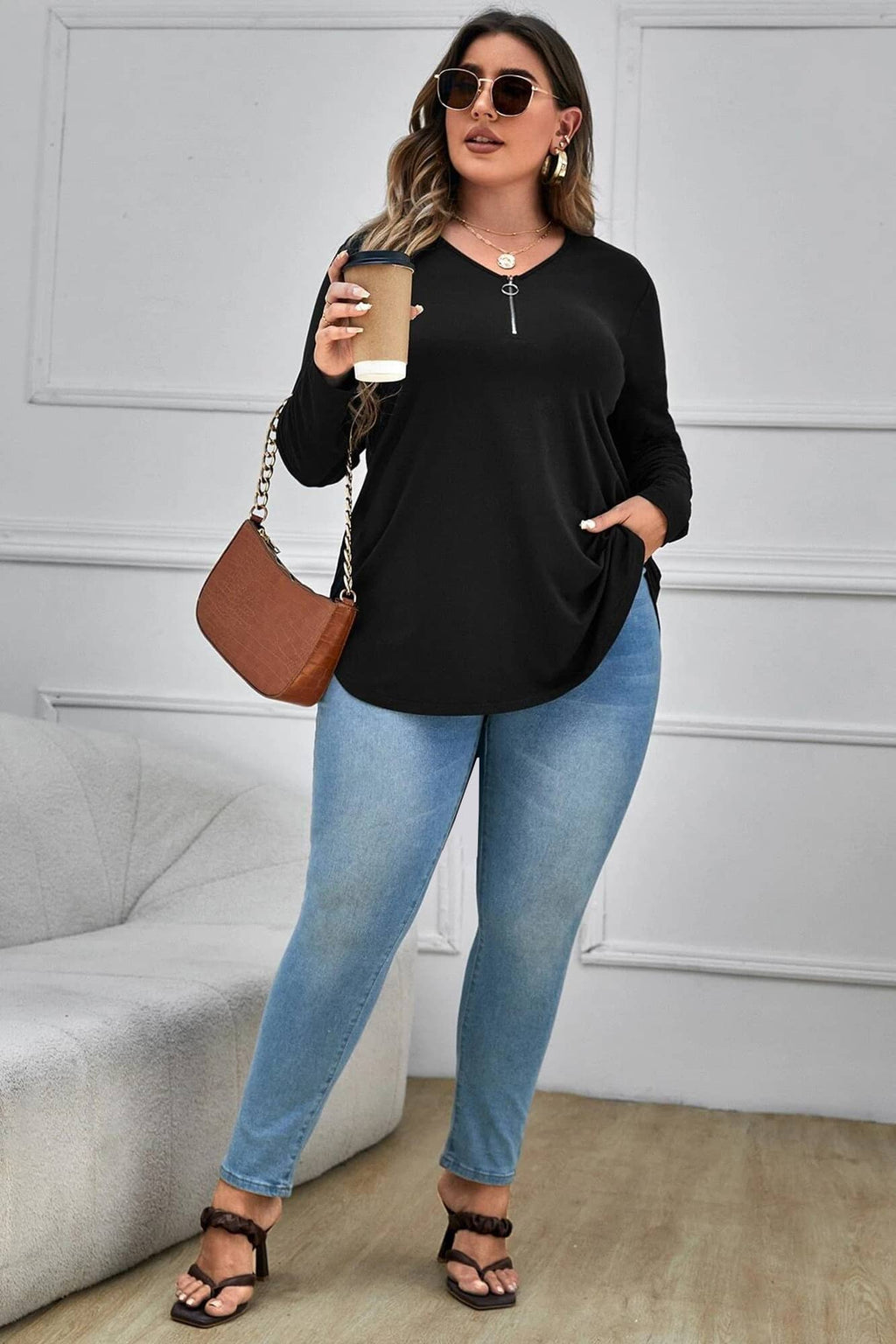 Bluza dama marimi mari cu fermoar 1387-23 BIGsize