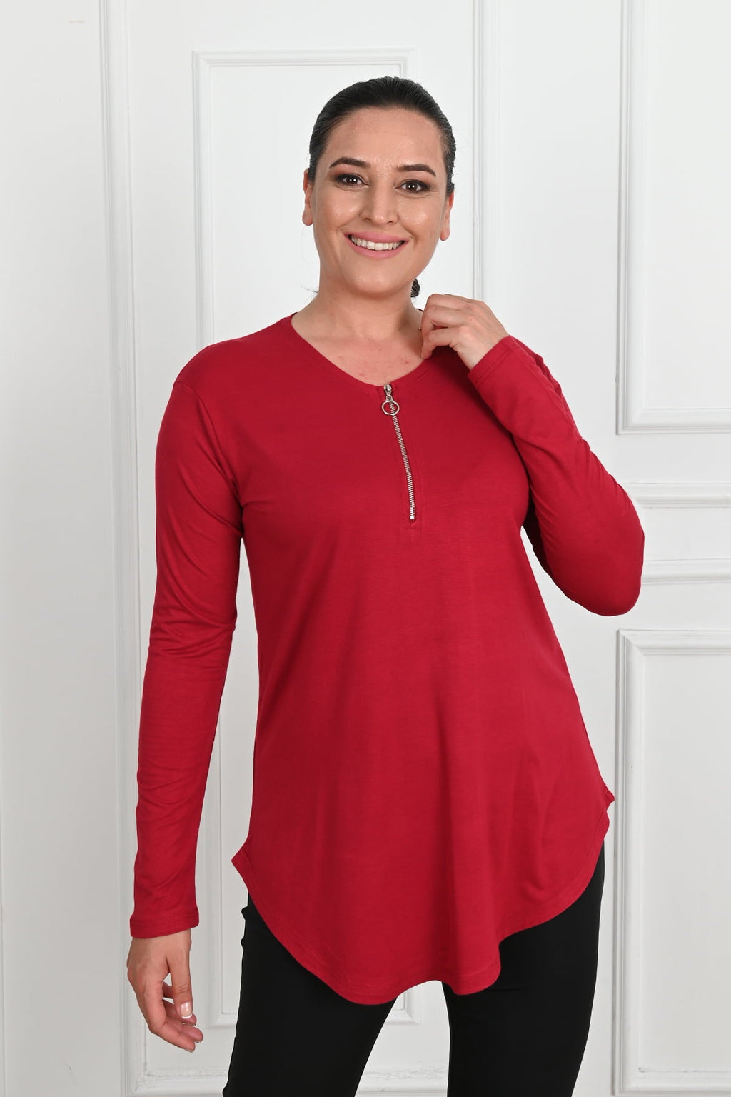 Bluza dama marimi mari cu fermoar 1387-23 BIGsize