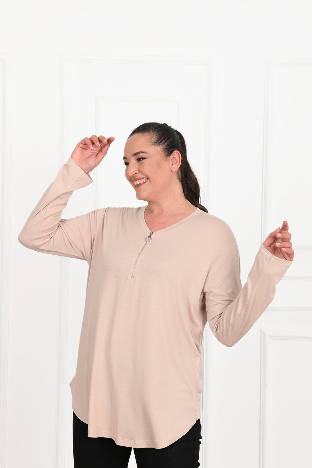 Bluza dama marimi mari cu fermoar 1387-23 BIGsize