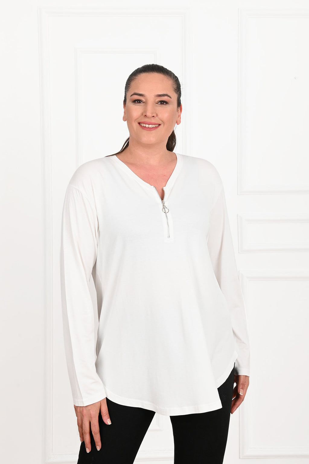 Bluza dama marimi mari cu fermoar 1387-23 BIGsize