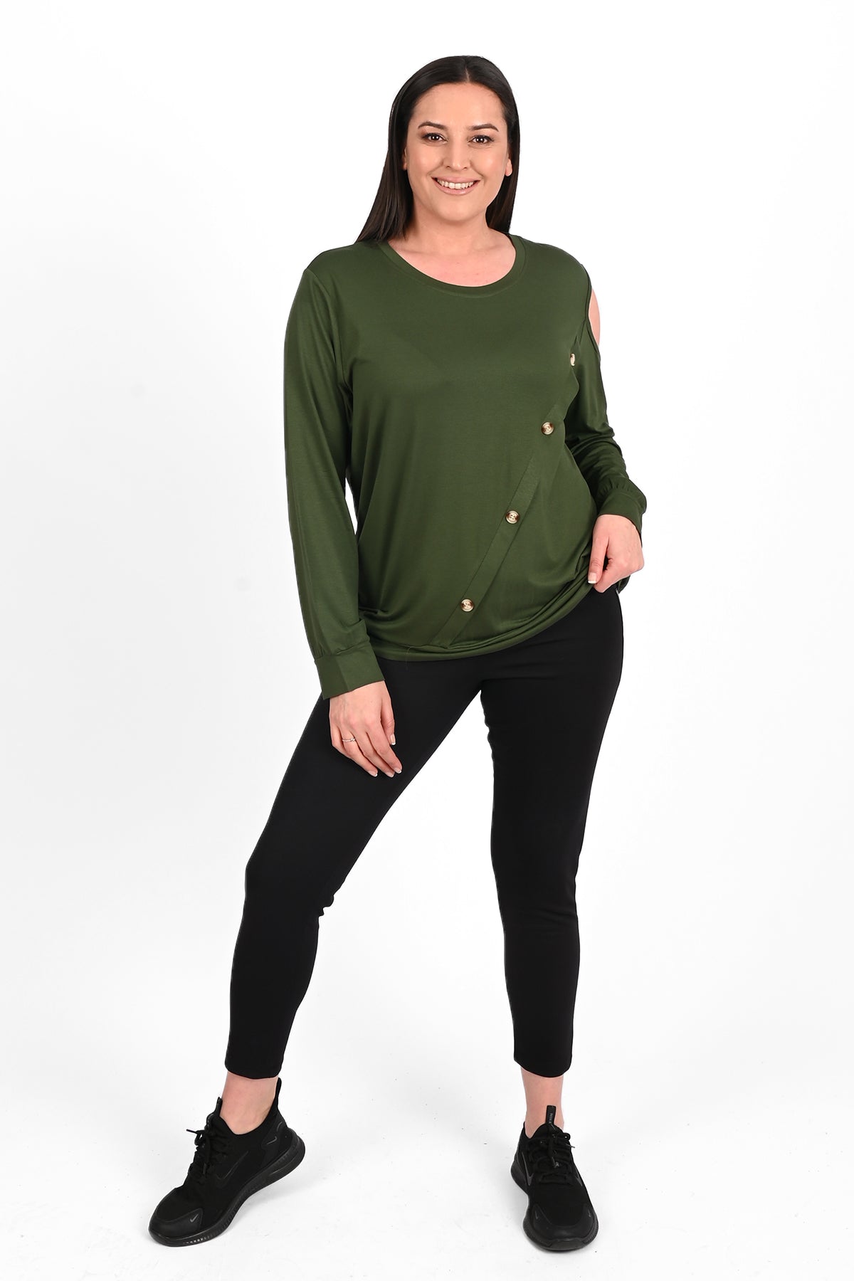 Bluza dama marimi mari cu capse 1390-23 BIGsize