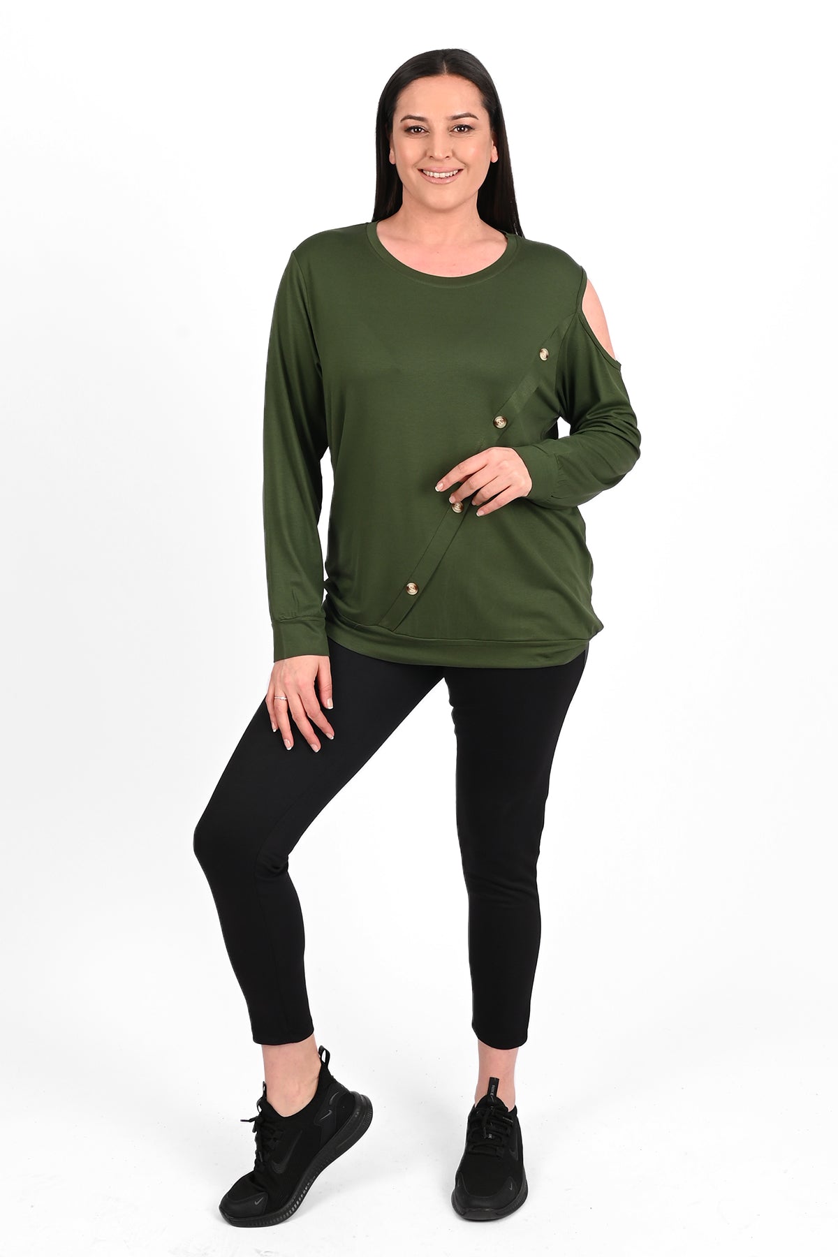 Bluza dama marimi mari cu capse 1390-23 BIGsize