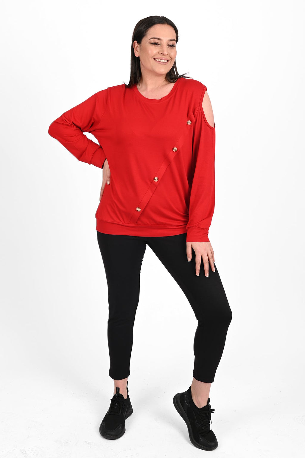Bluza dama marimi mari cu capse 1390-23 BIGsize