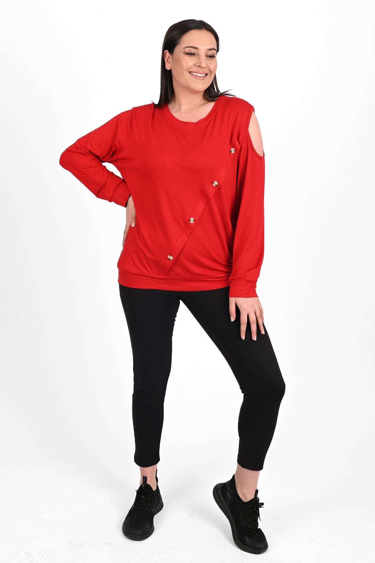 Bluza dama marimi mari cu capse 1390-23 BIGsize