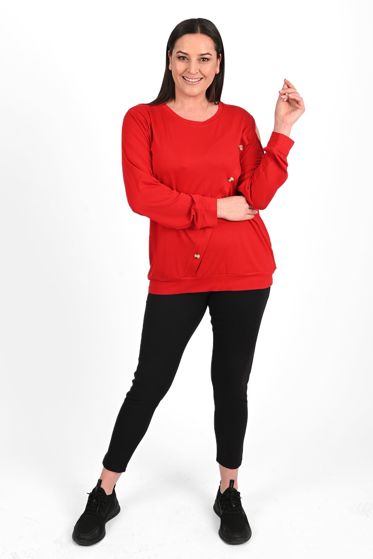 Bluza dama marimi mari cu capse 1390-23 BIGsize