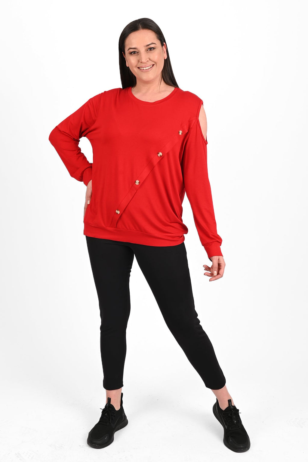 Bluza dama marimi mari cu capse 1390-23 BIGsize