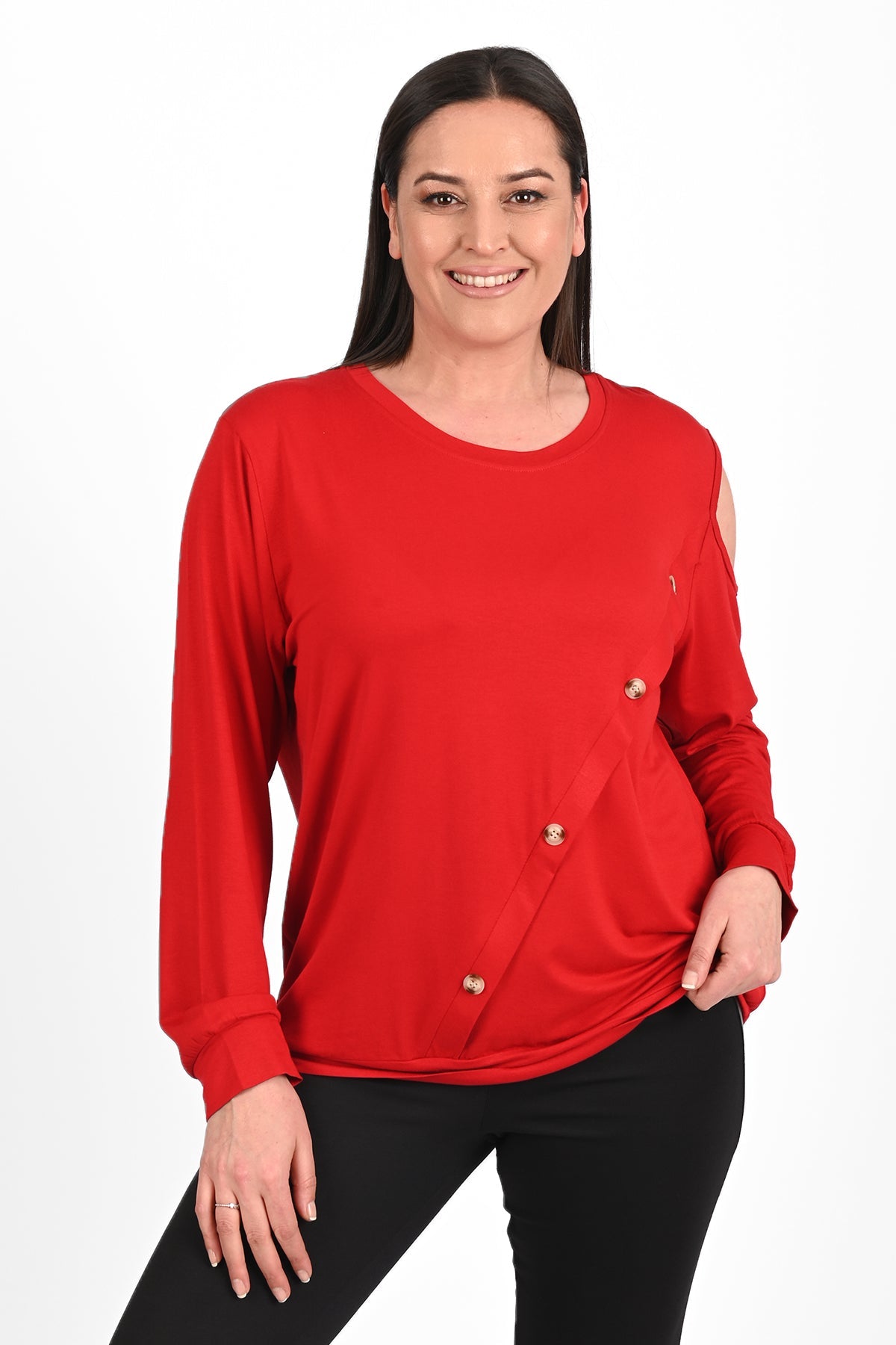 Bluza dama marimi mari cu capse 1390-23 BIGsize