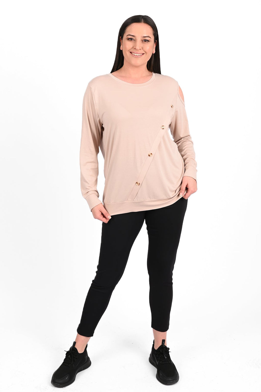 Bluza dama marimi mari cu capse 1390-23 BIGsize
