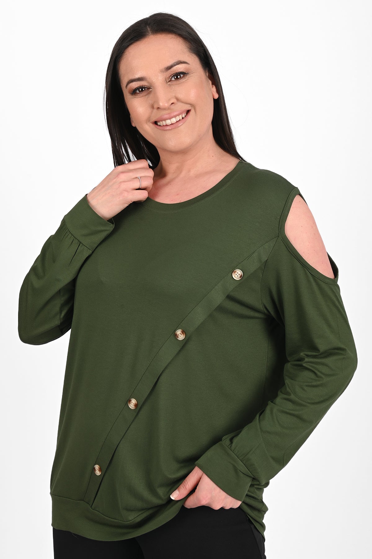 Bluza dama marimi mari cu capse 1390-23 BIGsize