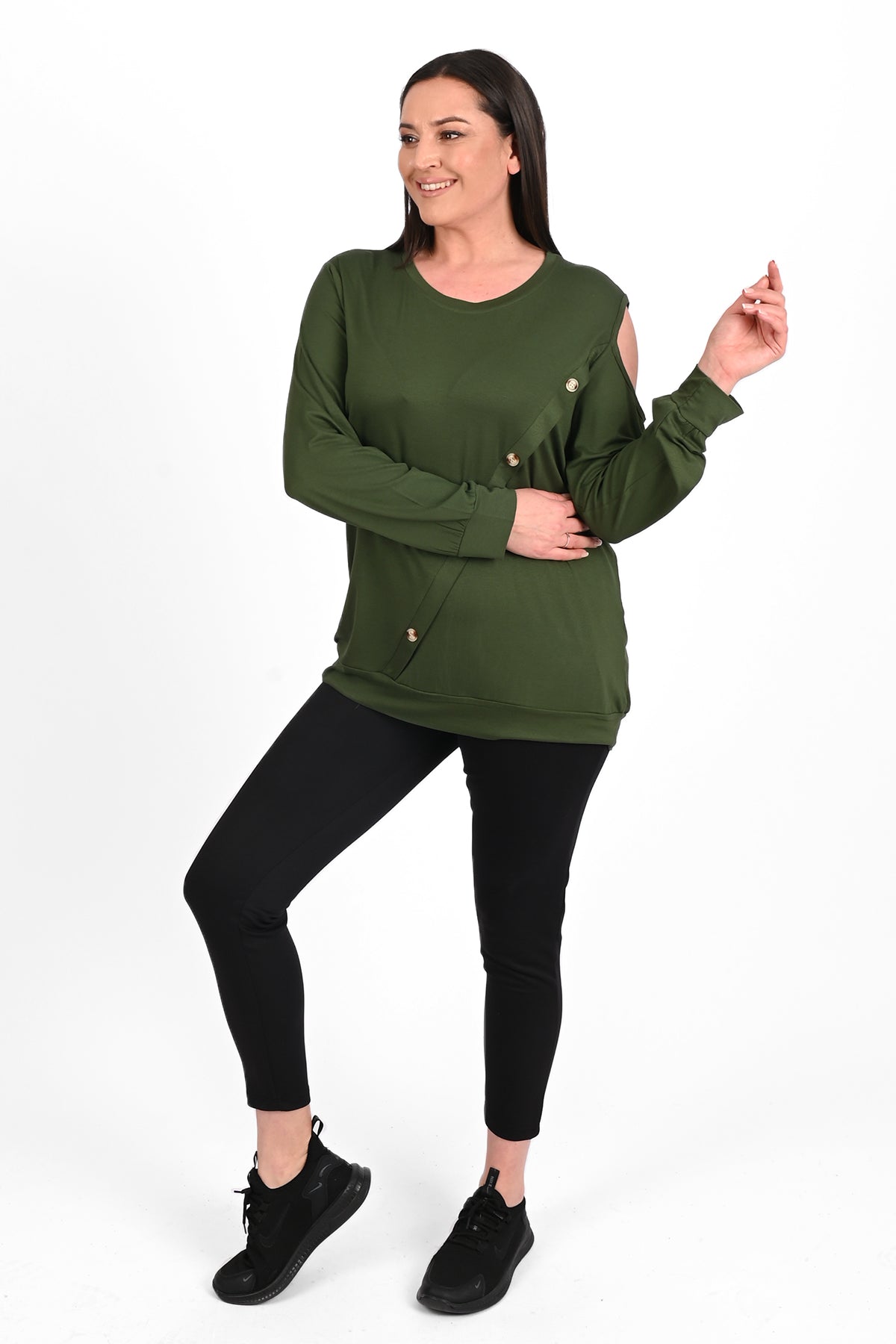 Bluza dama marimi mari cu capse 1390-23 BIGsize