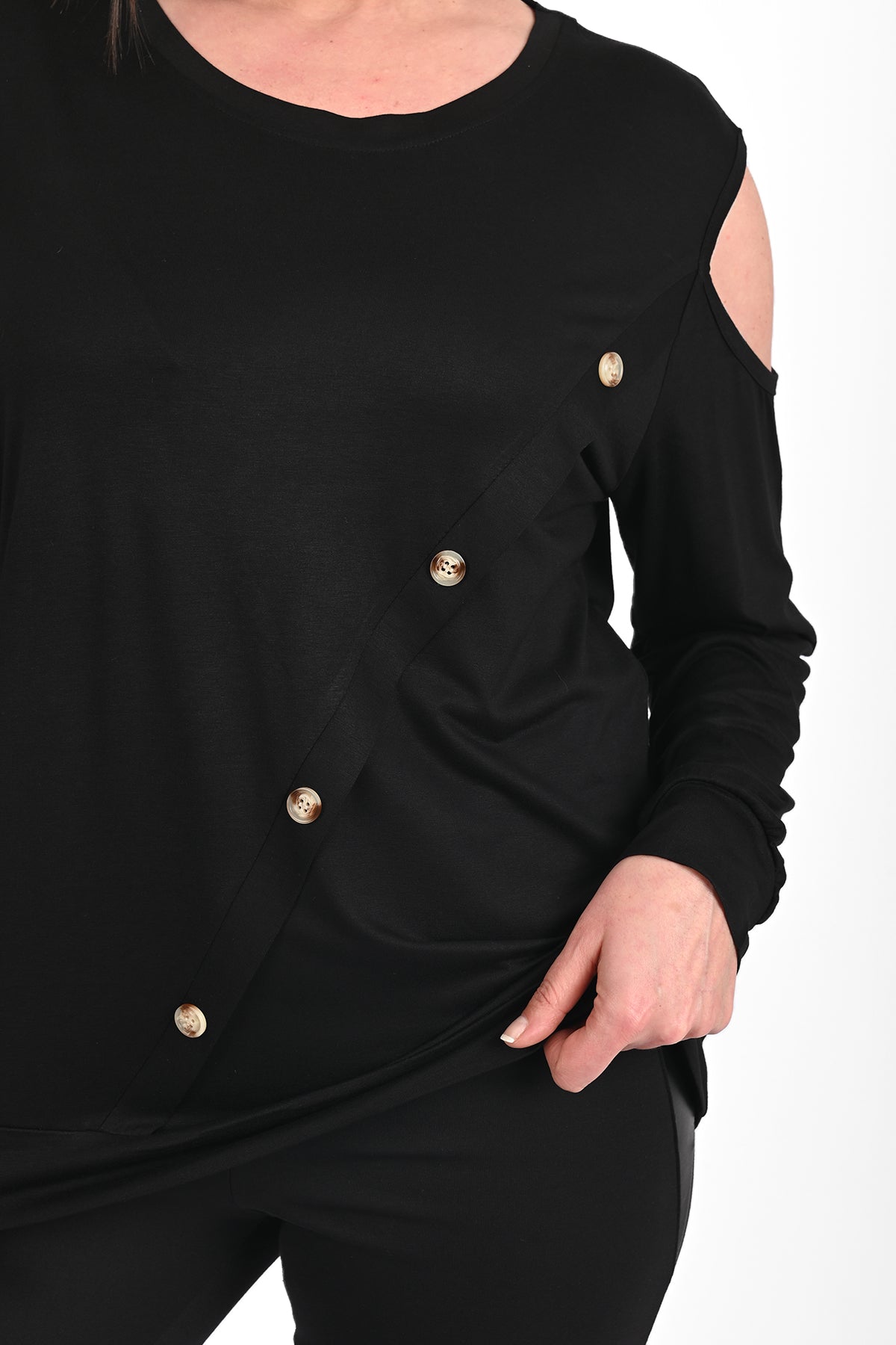 Bluza dama marimi mari cu capse 1390-23 BIGsize