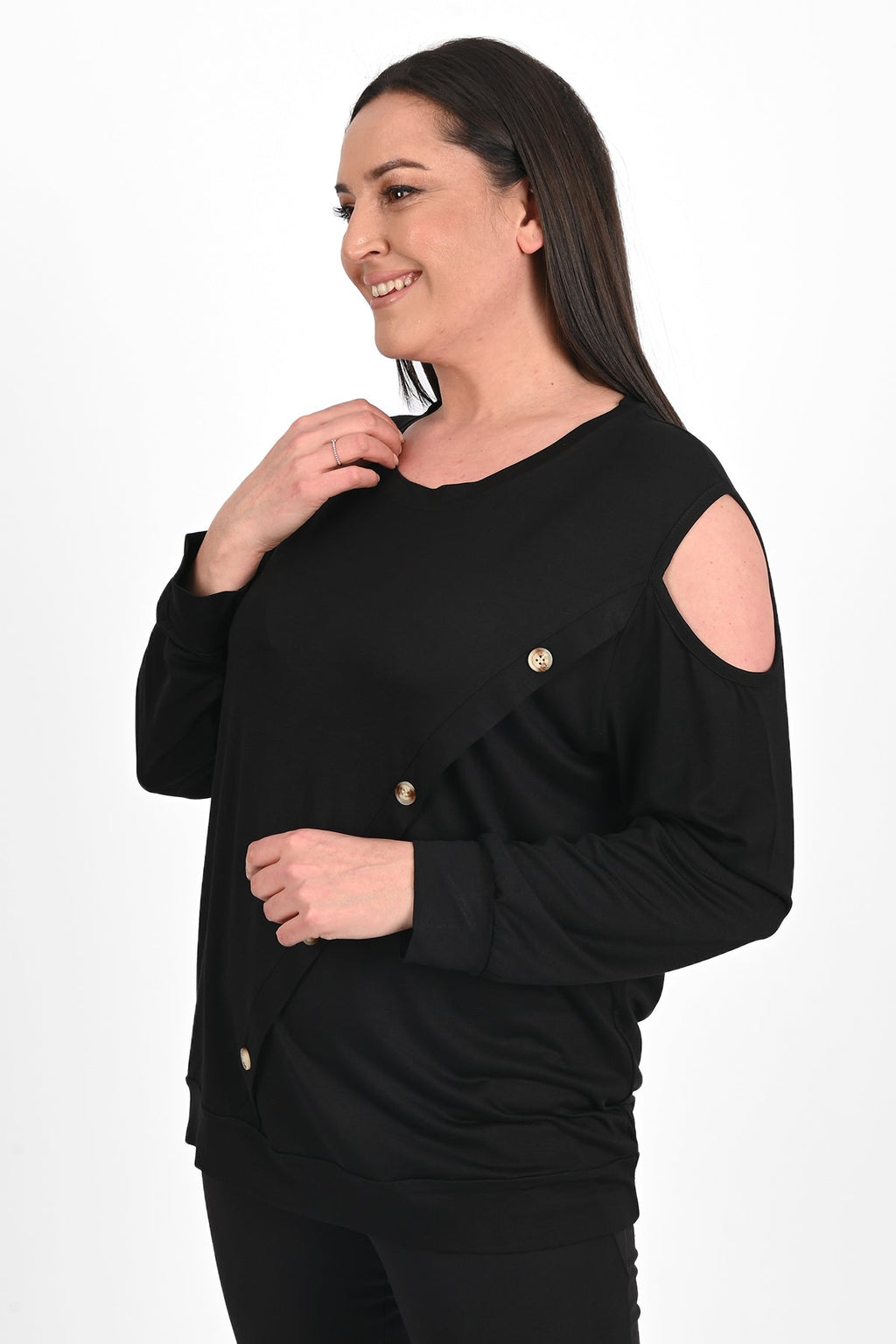 Bluza dama marimi mari cu capse 1390-23 BIGsize