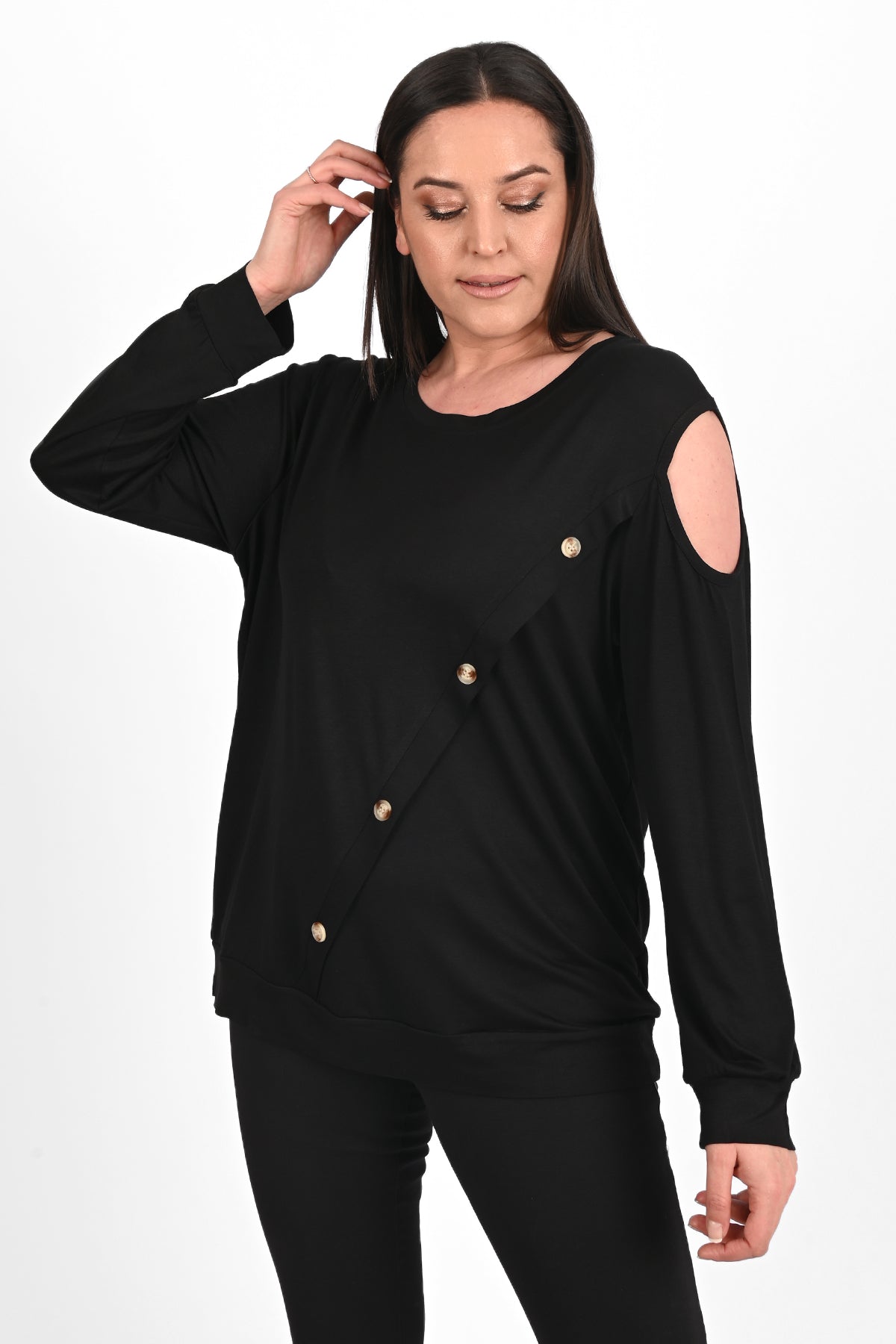 Bluza dama marimi mari cu capse 1390-23 BIGsize