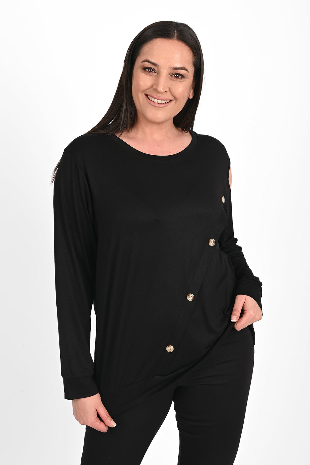 Bluza dama marimi mari cu capse 1390-23 BIGsize