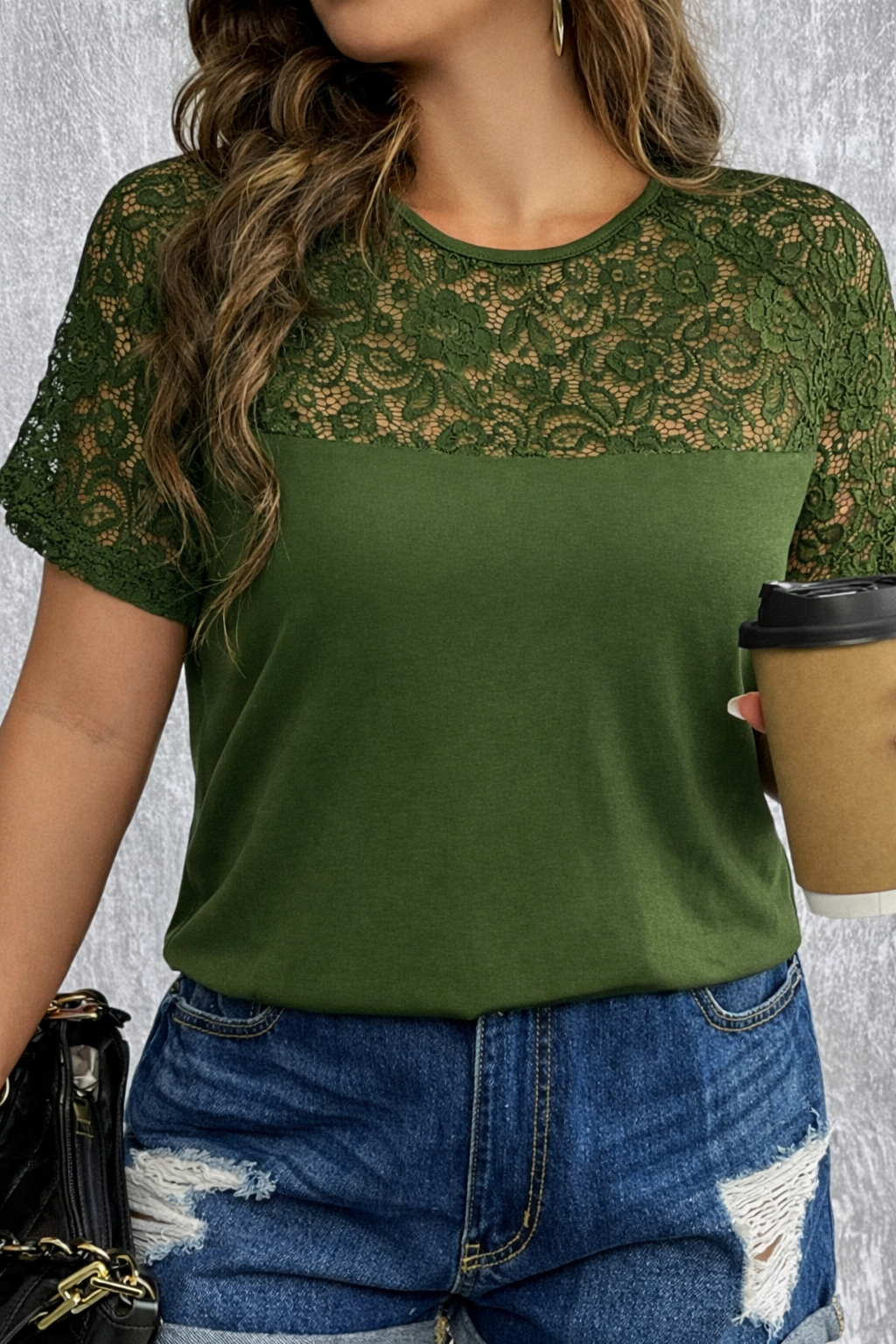 Tricou dama marimi mari cu dantela 1428-23 BIGsize