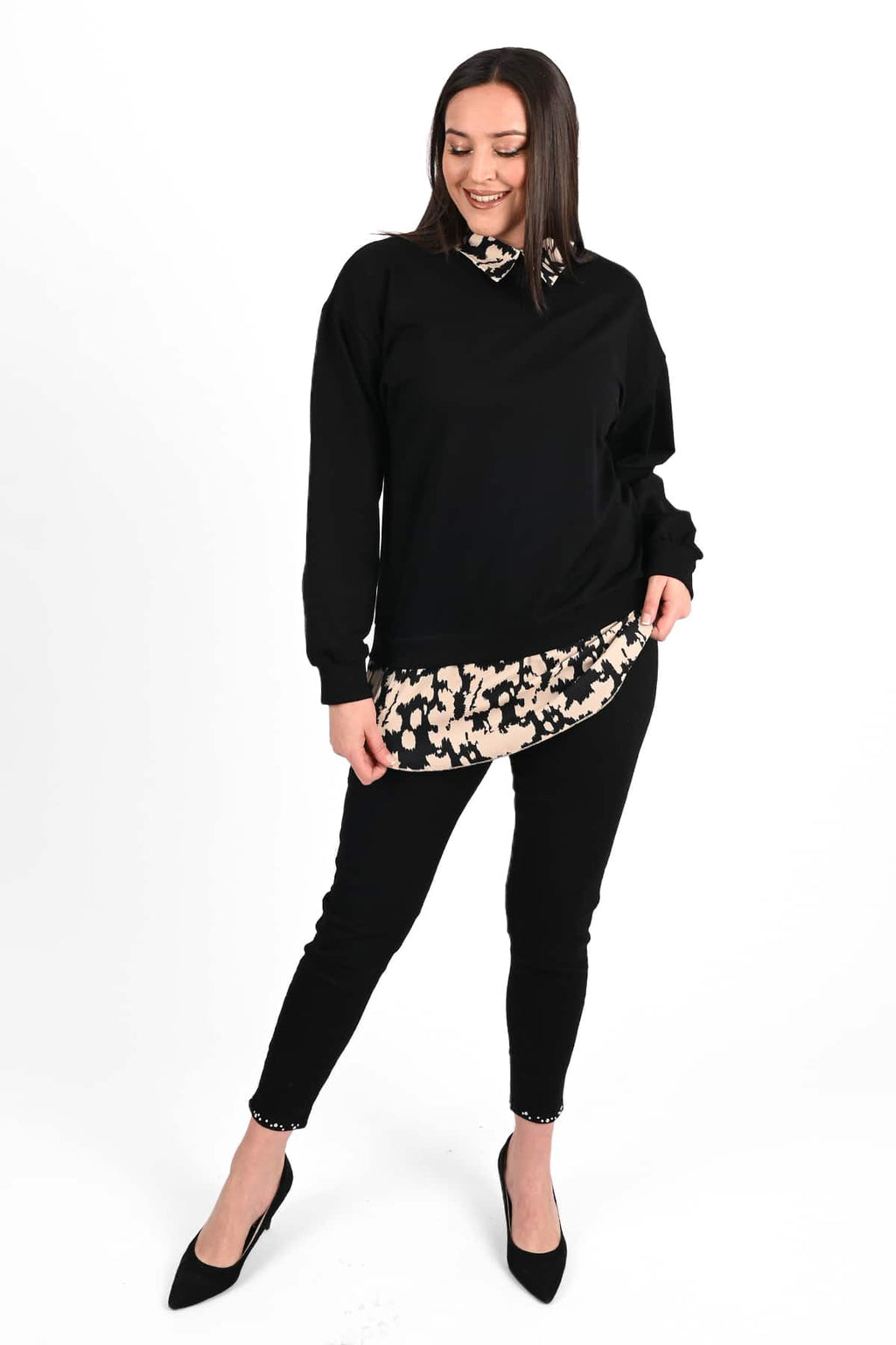 Bluza dama marimi mari cu imprimeu 1436-23 BIGsize