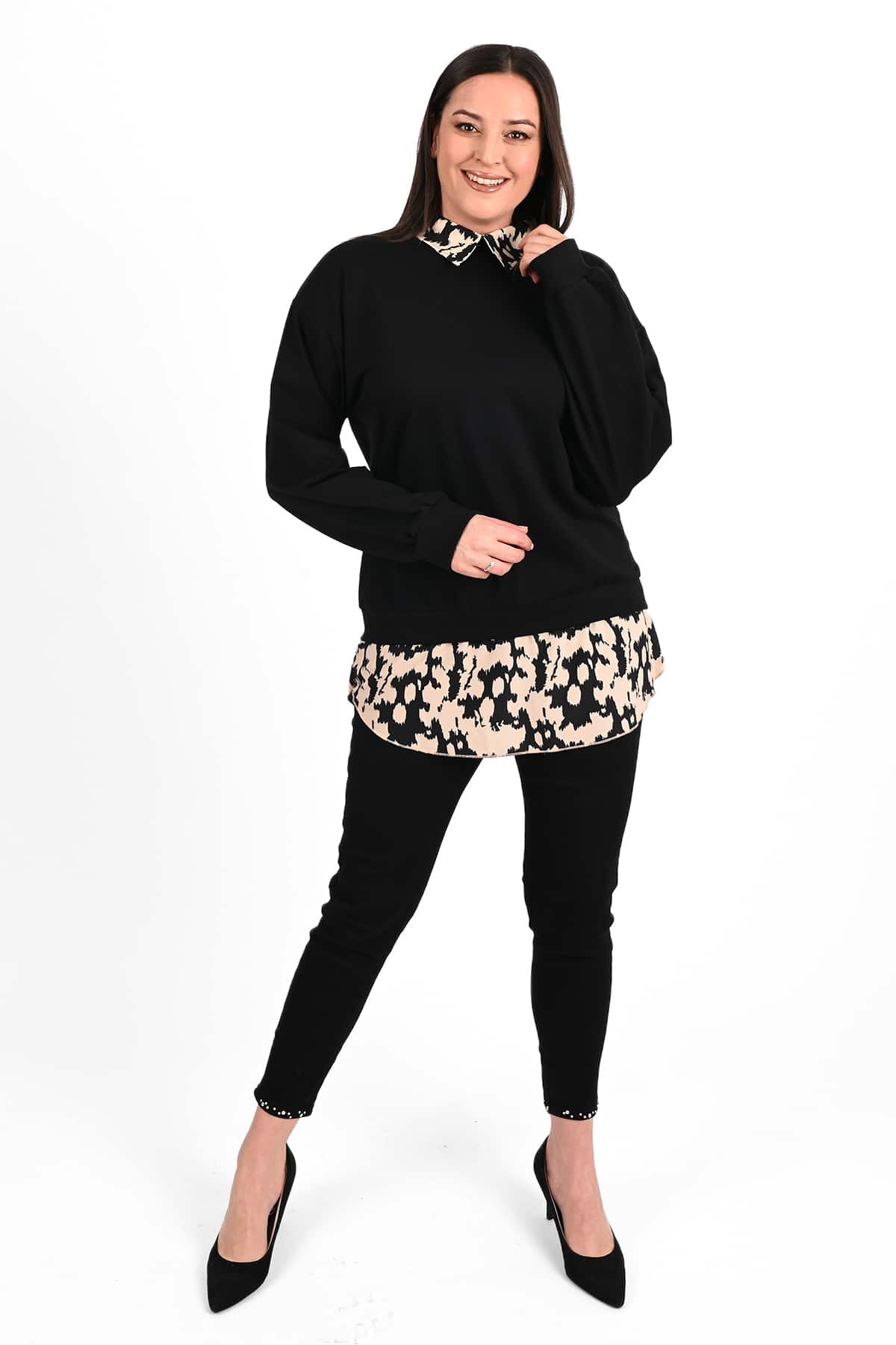 Bluza dama marimi mari cu imprimeu 1436-23 BIGsize