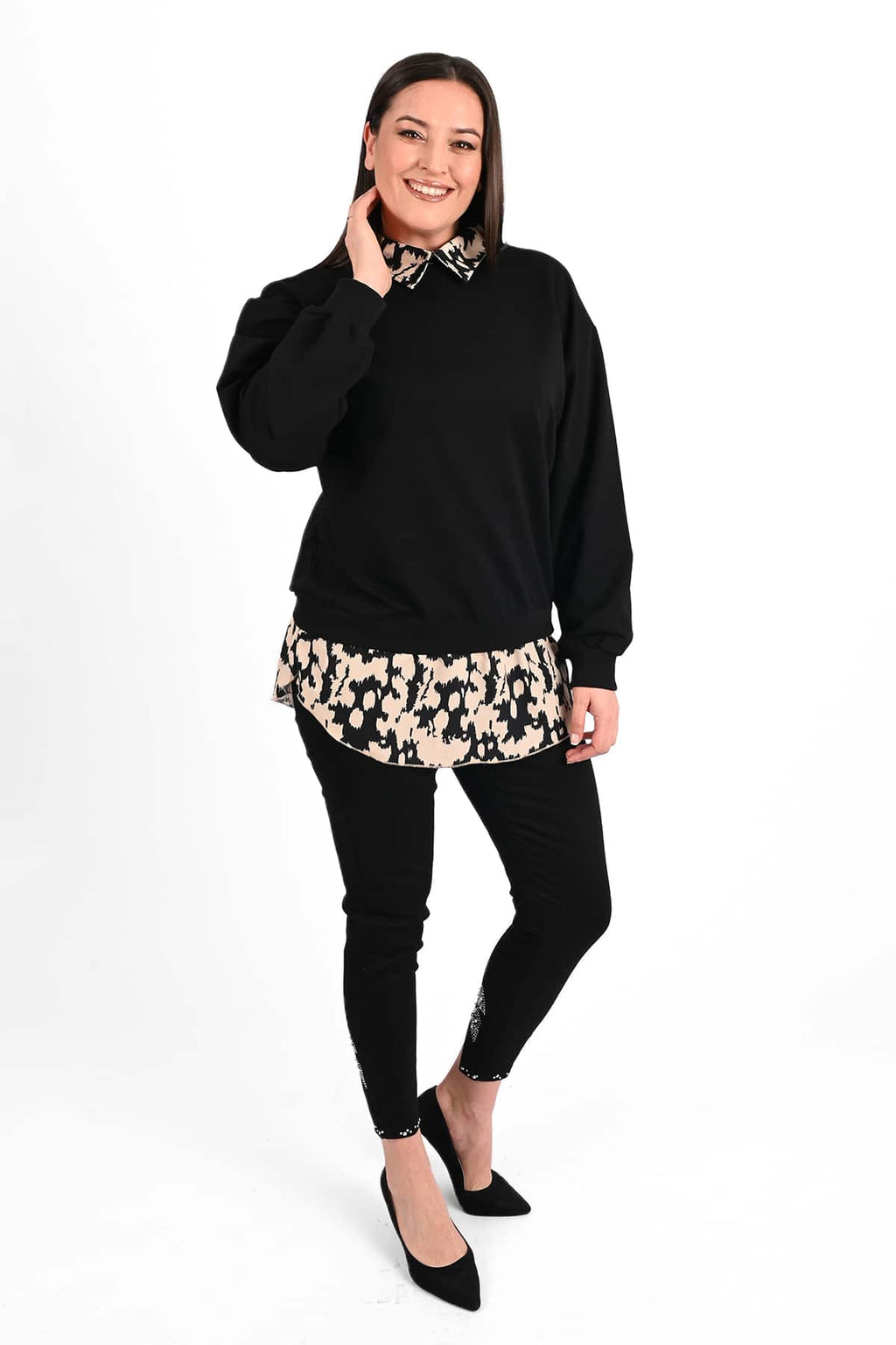 Bluza dama marimi mari cu imprimeu 1436-23 BIGsize