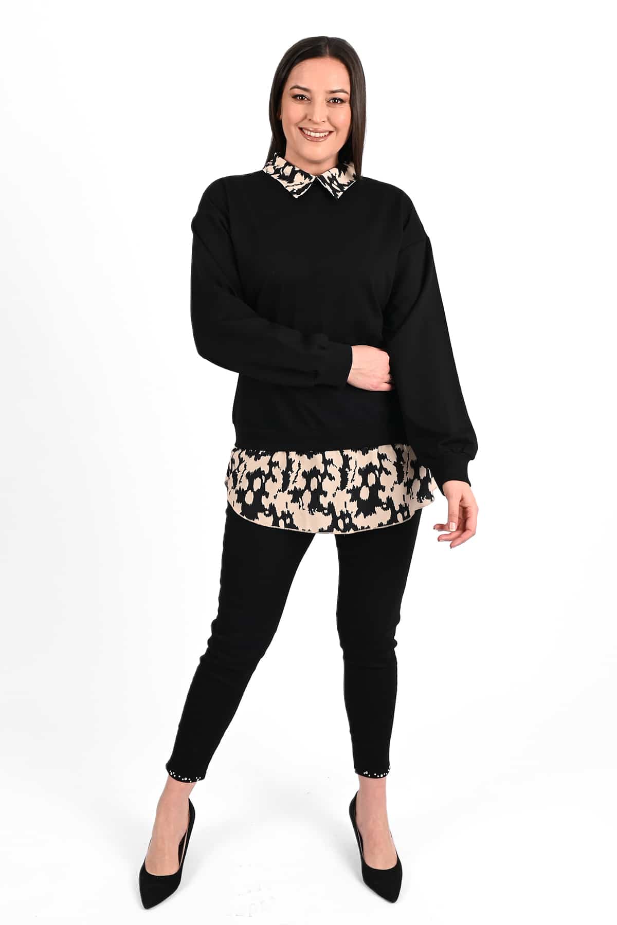 Bluza dama marimi mari cu imprimeu 1436-23 BIGsize