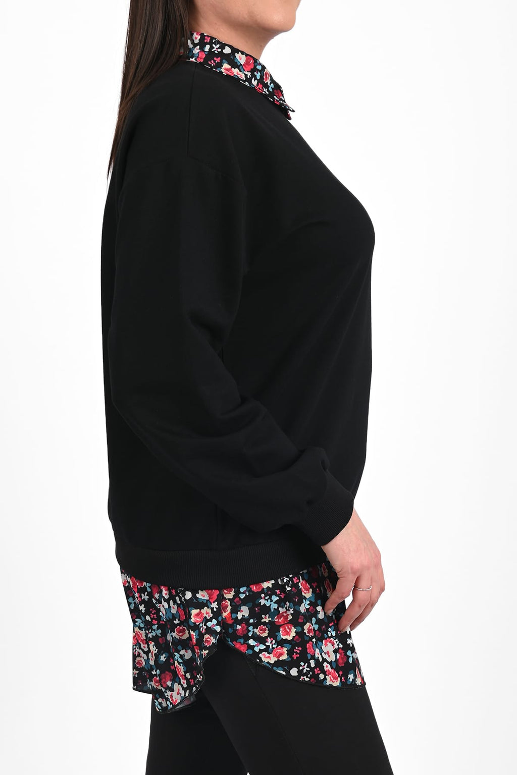 Bluza dama marimi mari cu flori 1438-23 BIGsize