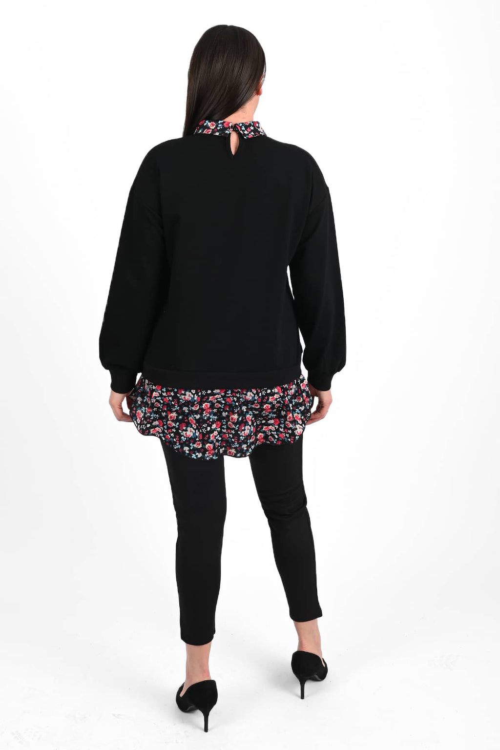 Bluza dama marimi mari cu flori 1438-23 BIGsize
