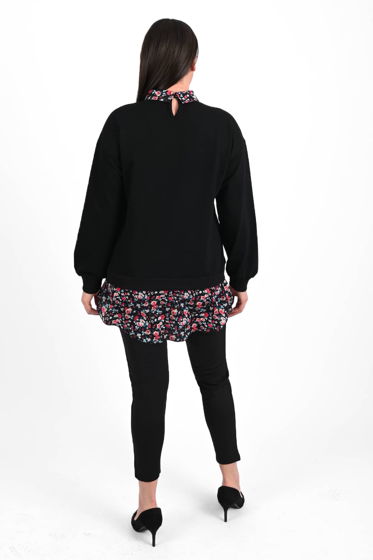 Bluza dama marimi mari cu flori 1438-23 BIGsize