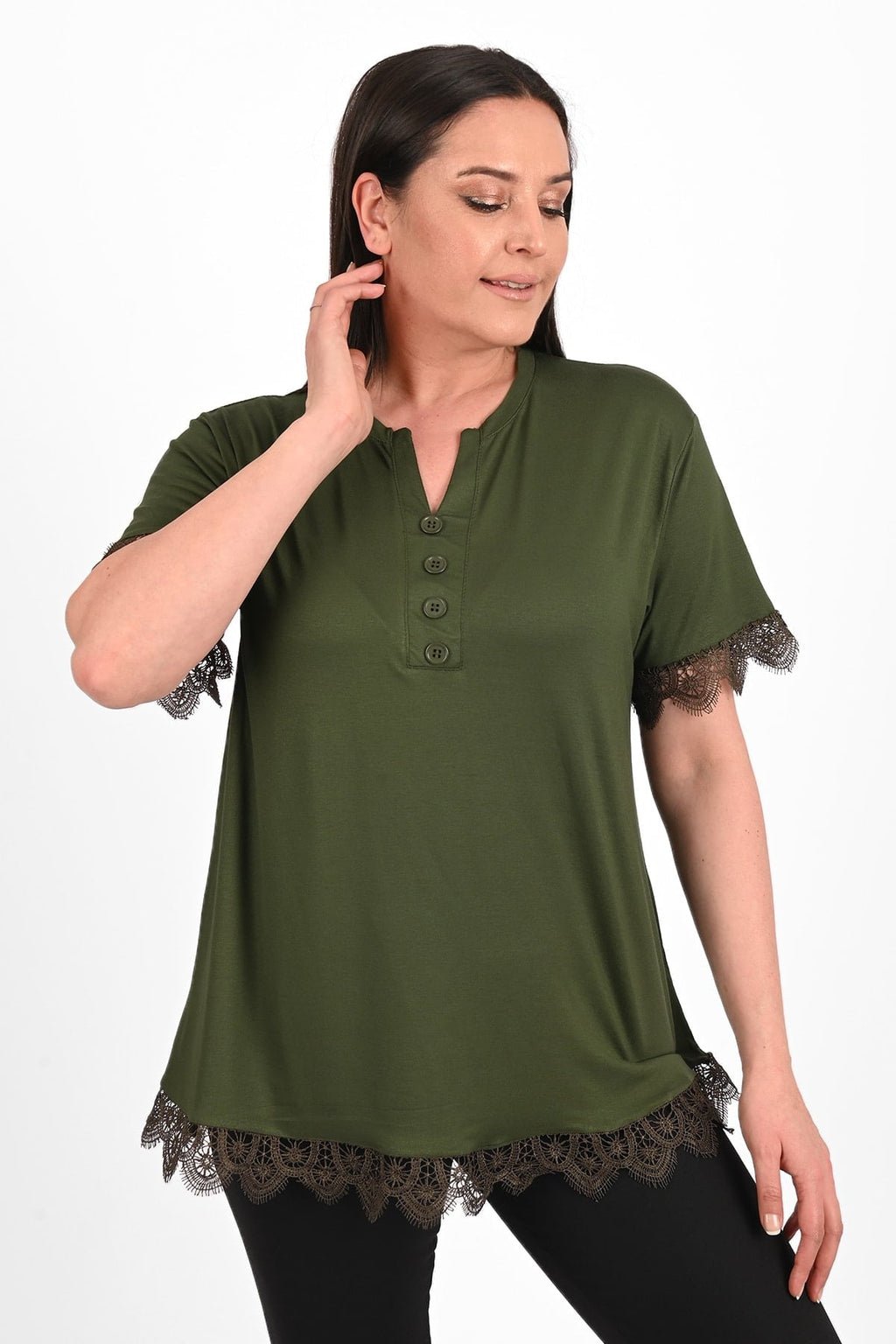Tricou dama marimi mari cu dantela 1448-23 BIGsize