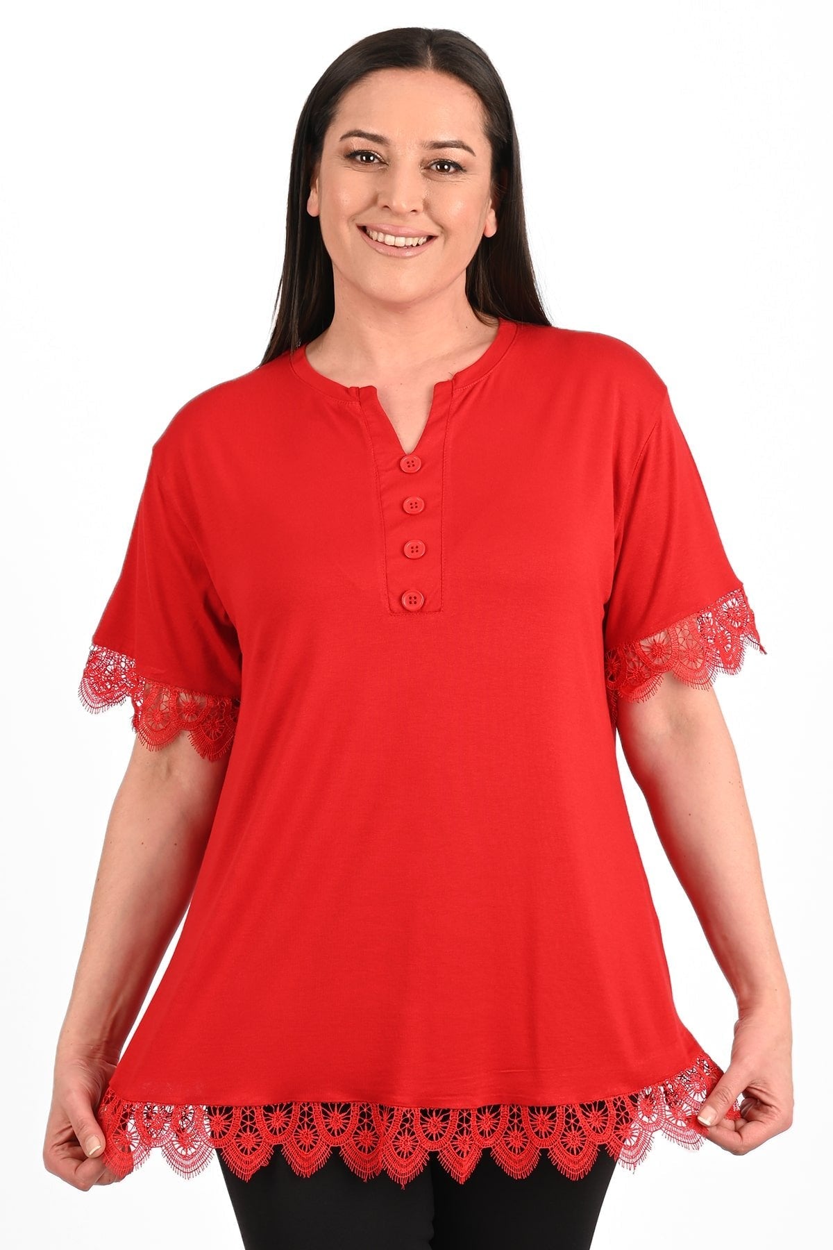 Tricou dama marimi mari cu dantela 1448-23 BIGsize