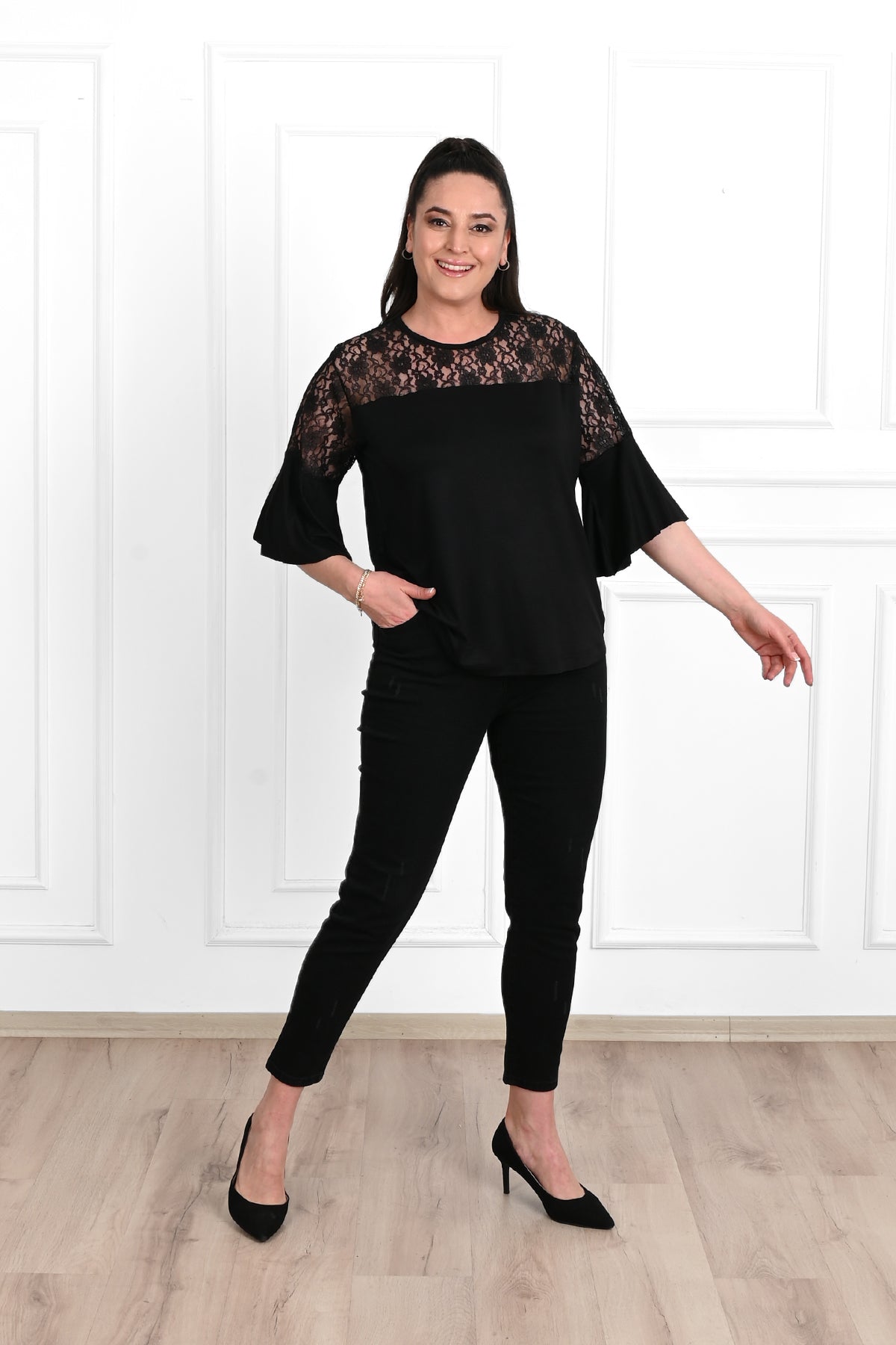 Bluza dama marimi mari dantela 1449-23 BIGsize