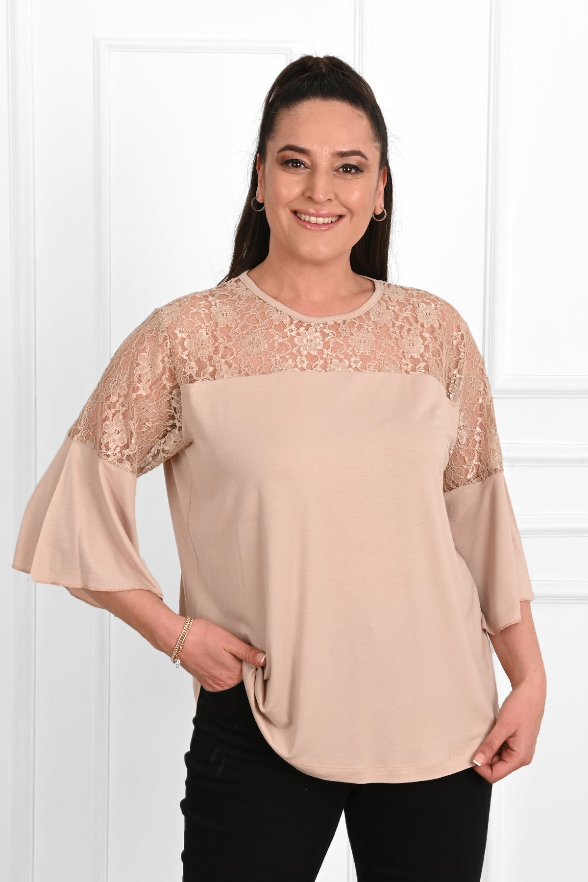 Bluza dama marimi mari dantela 1449-23 BIGsize