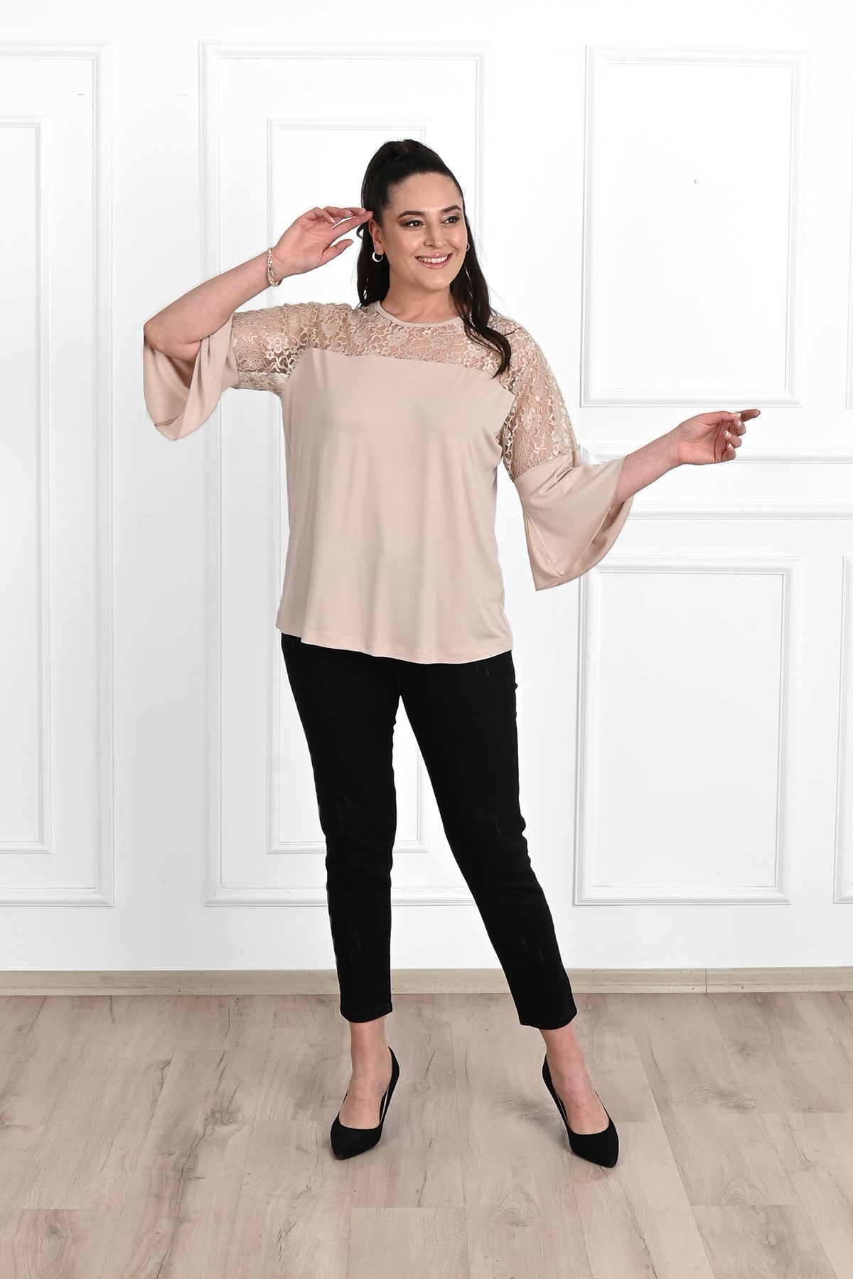 Bluza dama marimi mari dantela 1449-23 BIGsize