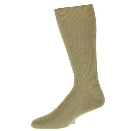 Men's Fine Ribbed Colorful Combed Cotton Crew Socks - Great for