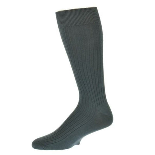 Men's Fine Ribbed Colorful Combed Cotton Crew Socks - Great for